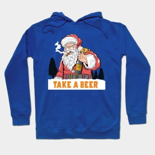 take a beer Santa Claus Cigar smoking pines Hoodie